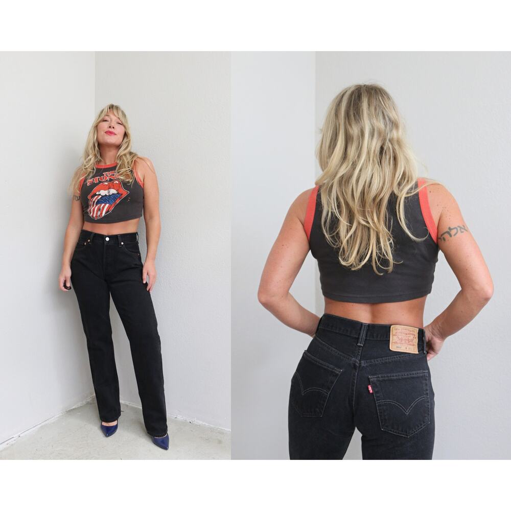 Early 2000's Vintage Levi's 501 Crisp Black Jeans Women's XS SM 28" to 29" Waist